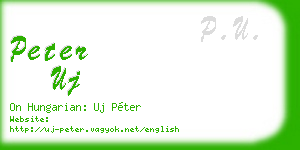peter uj business card